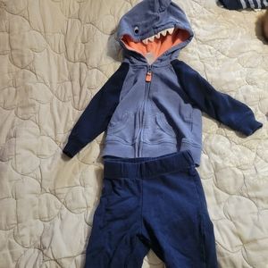 Carters outfit with super cute shark hood jacket